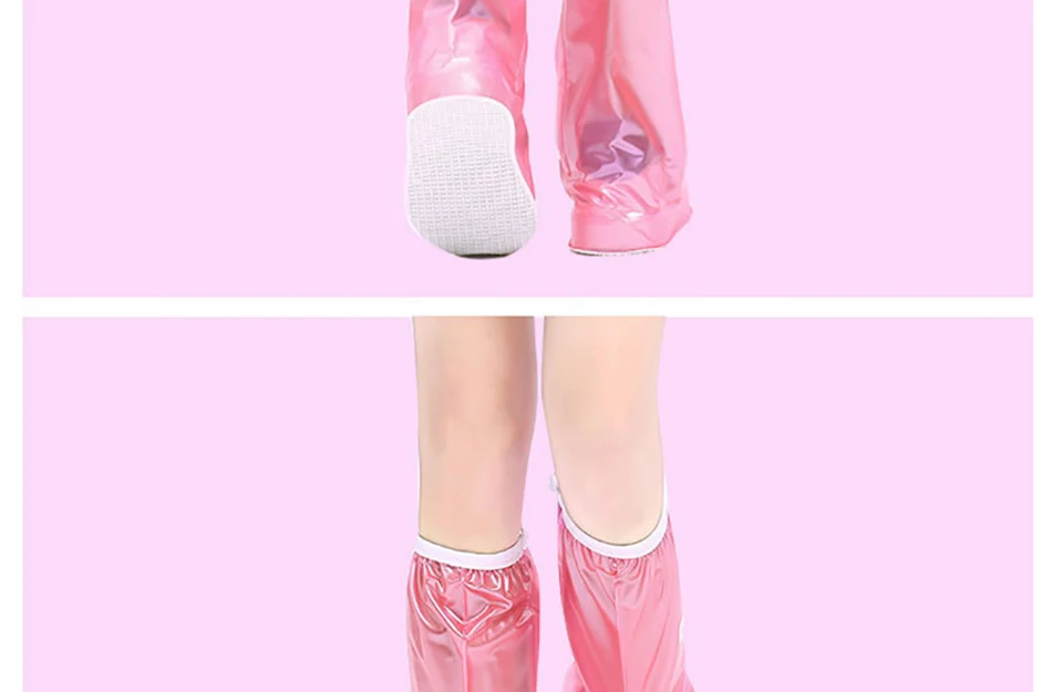 Туфли для многократного применения чехол для ботинка с застежкой-молнией из толстого ПВХ непромокаемый нескользящий протектор для детей AGV002