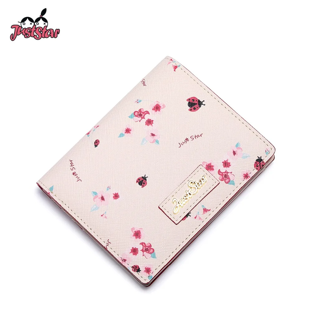 Кошелек JUST STAR Женский кожаный с цветком романтичный розовый весенний|wallet card