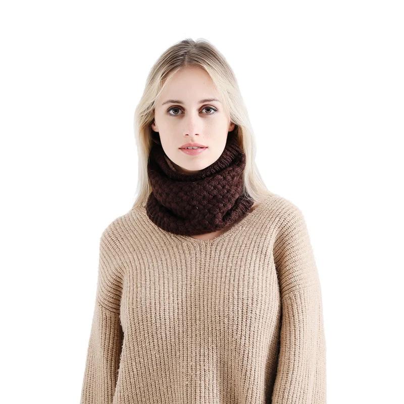 

2 IN 1 Unisex Adult Warm Scarf Solid Knit Cap Loop Scarf Neckerchief Dreadlocks Solid Color Soft new Year's gift 2018