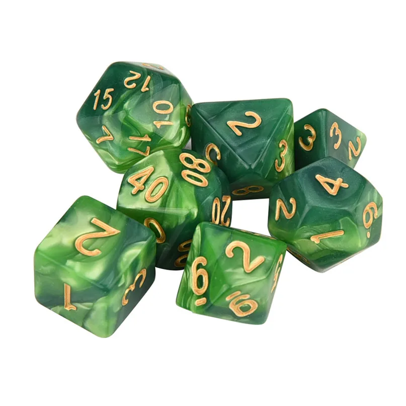 7pcs / Set TRPG Game Dice Dungeons & Dragons Polyhedral D4-D20 Multi Sided Acrylic Dice Christmas party entertainment supplies