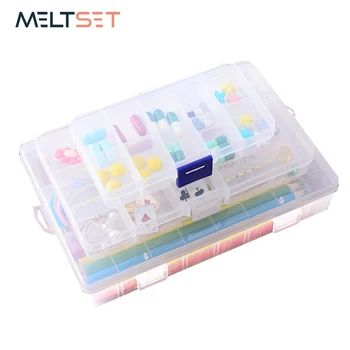 

10 15 24Grid Adjustable Transparent Storage Box For Jewelry Ring Earring Box Case Sundry Pencils Pills Organizer Case