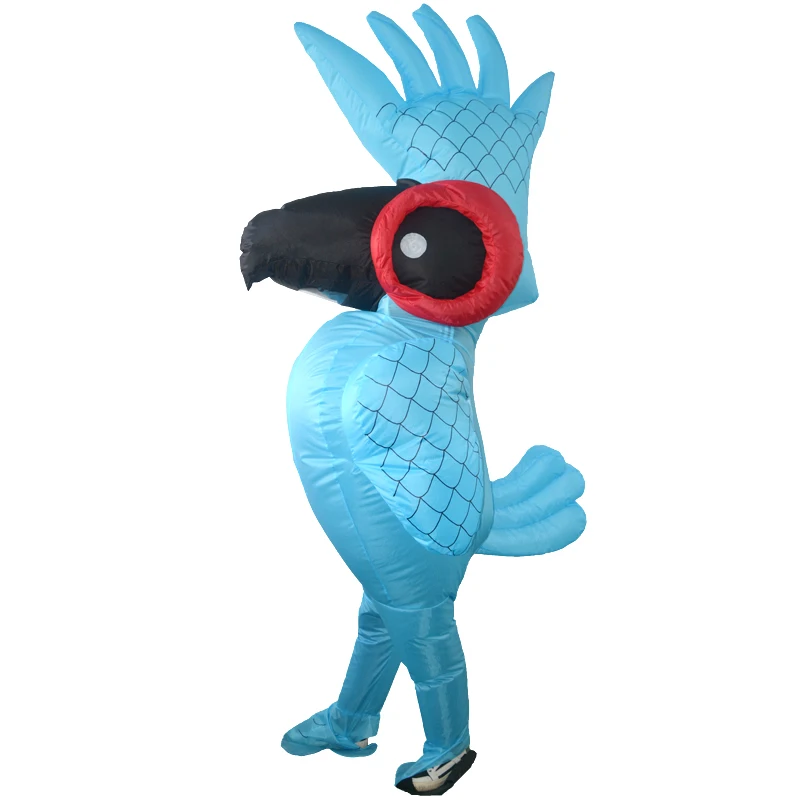 Надувной Костюм голубого попугая в стиле Рио; карнавальный костюм в стиле аниме; Одежда для взрослых; костюмы для рождественской вечеринки на Хэллоуин