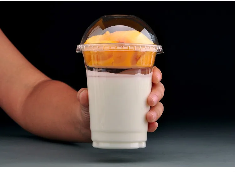 Одноразовый йогурт пластиковый стаканчик смузи фруктовые злаки Sunda мусс салат упаковка чашка с крышками высокий прозрачный отдельно стоящий