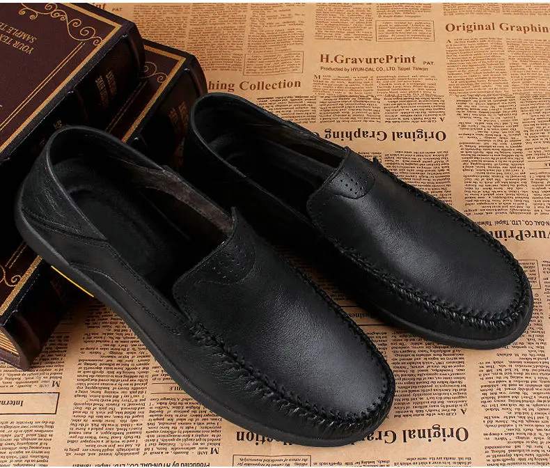 Fashion Italian Shoes Men Leather Mocassins Driver Sapato Masculino