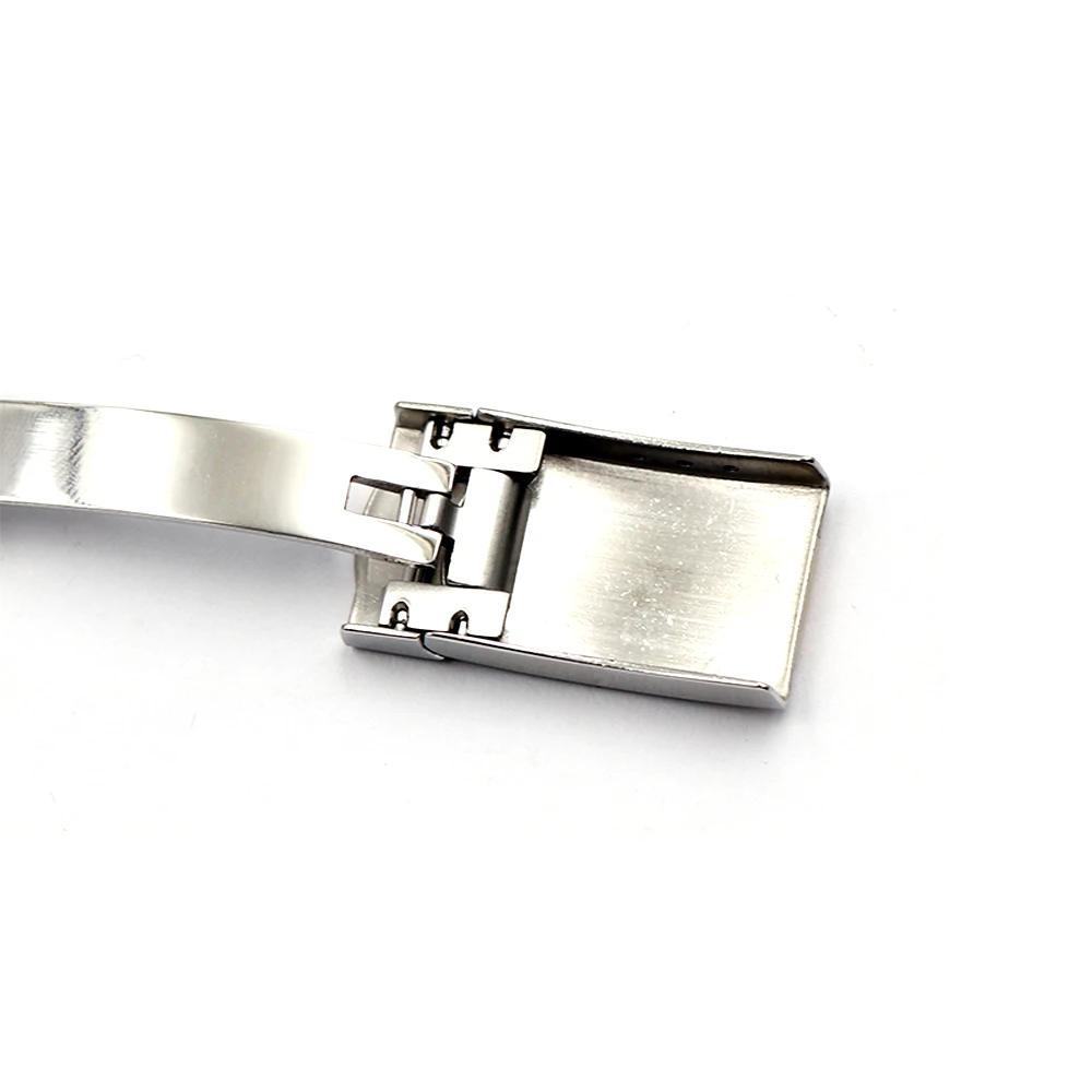 Rolamy Wholesale 16 x 9mm Stainless Steel Replacement Watch Buckle Clasp For GMT Submariner Bracelet Rubber Leather Band