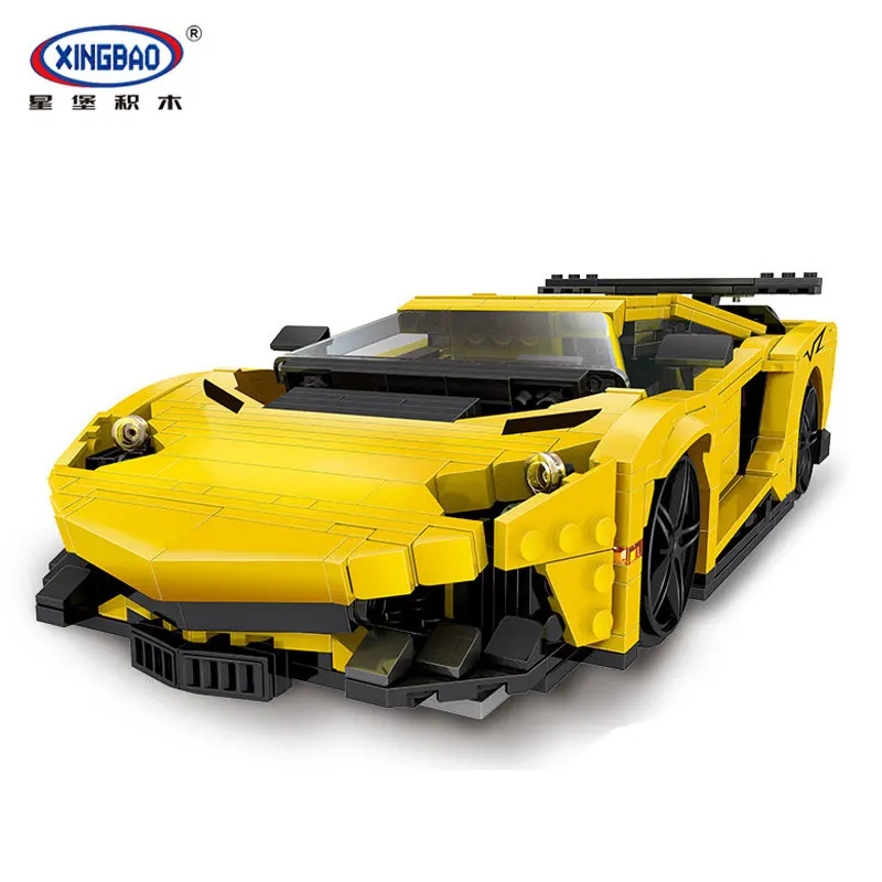 

XingBao 03008 Blocks 924Pcs Creative MOC Technic Series The Yellow Flash Racing Car Set Educational Building Blocks Bricks Toy