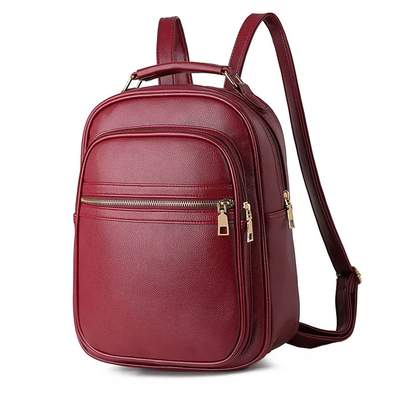 Винтажные женские рюкзаки для путешествий, женский модный рюкзак, Студенческая школьная сумка, рюкзак, кожаная элегантная сумка на плечо XA426H - Цвет: Red