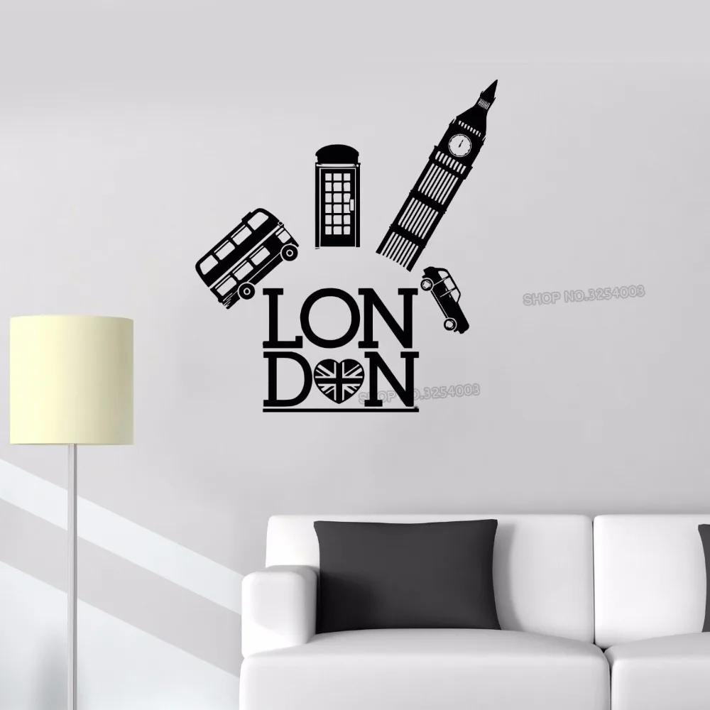United Kingdom Sign Wall Decals Big Ben Great Britain Wall Sticker For