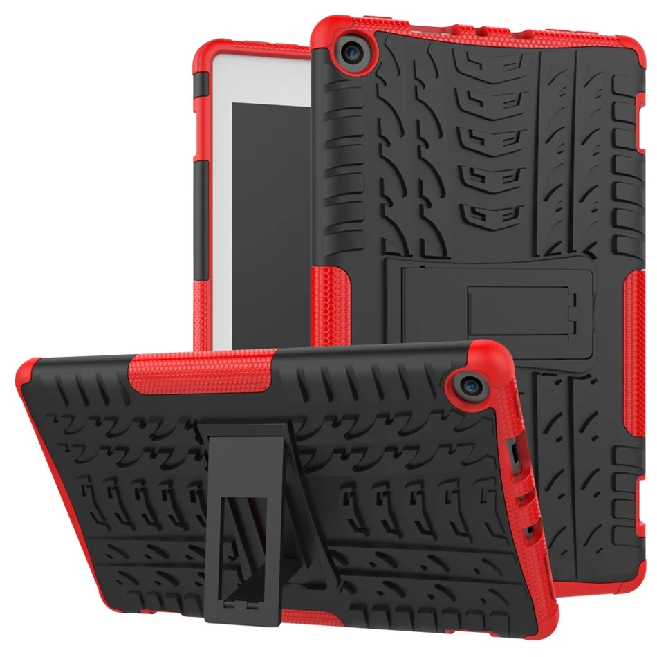 

Hybrid Armor Tablet Case for Amazon Fire HD 8 2017 Kickstand Hard Back Cover with Flexible TPU Plastic Silicone Skin Jelly Case