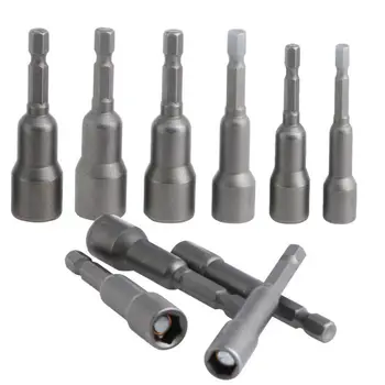 

10Pcs/Set 6mm-15mm Hex Shank Magnetic Socket Nut Setters Driver Adapter Drill Bit 1/4inch