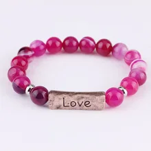 Сообщения с благословением Натуральные Бусы амазонит камень поздравления бисерные браслеты для уникальный подарок для женщин и девушек