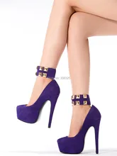 ZKshoes mode frauen grund high heels wiht nieten partei schuhe größe 35—44 (zk009)