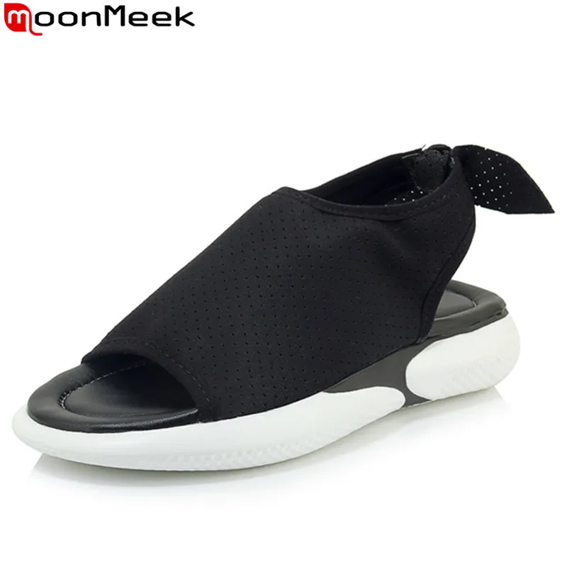 

MoonMeek large size 34-46 fashion summer new shoes woman comfortable flat platform sandals women mesh casual ladies shoes 2019