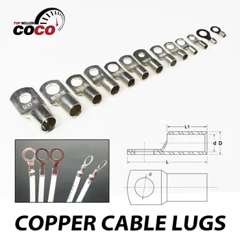 

Sizes 100pcs Copper Cable Lugs Ring Battery Terminal Connector Wire Gauge Welding Automotive Multiple