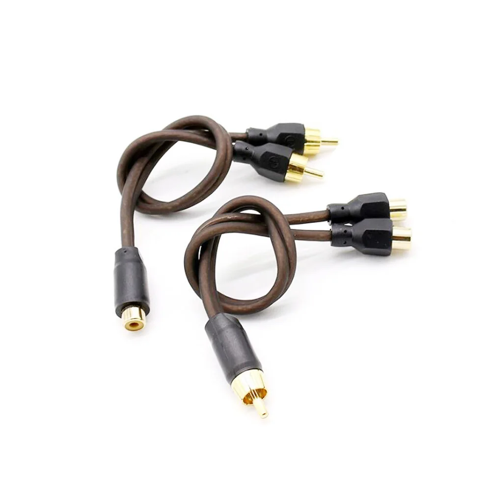 PUZU автомобильный аудио кабель rca 1 папа 2 Женский и Мужской усилитель сабвуфер
