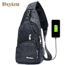 Камуфляжная Мужская нагрудная сумка usb зарядка через плечо Сумка дорожная мужская сумка многофункциональные мужские сумки через плечо нейлон