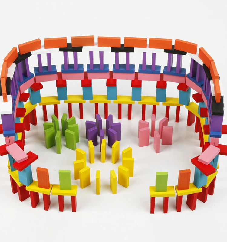 120 шт./компл. Радуга Цветной развивающая игрушка montessori, подарок на день рождения для детей блок Brinquedo деревянные блоки домино забавные игрушки