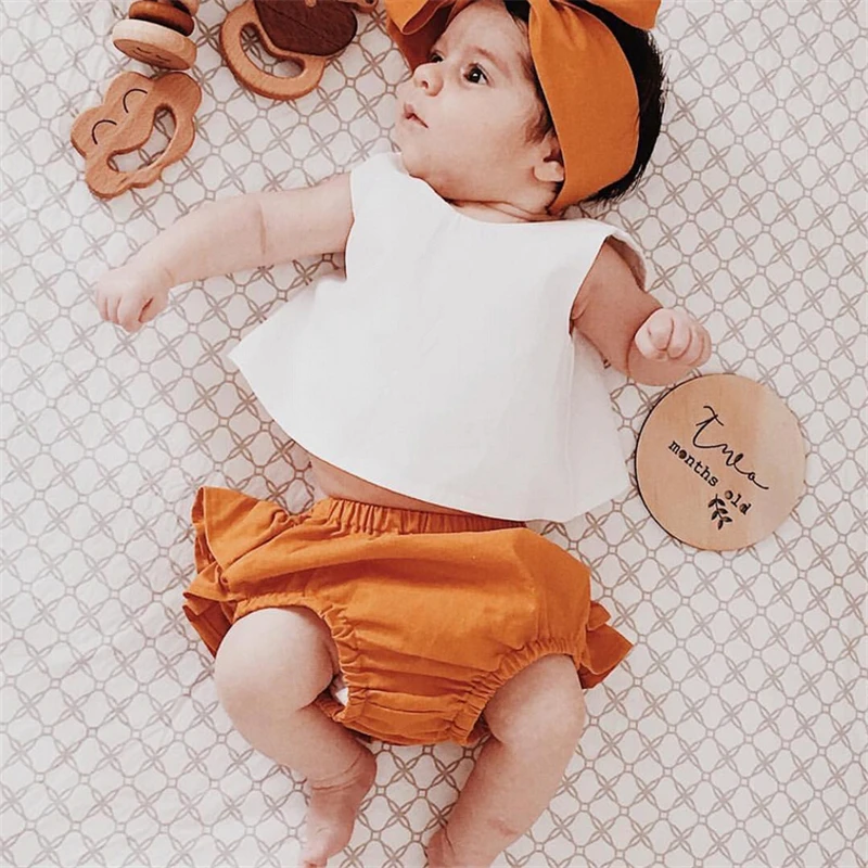 Emmababy Summer Newborn Baby Girl clothes Cotton Tops white vest