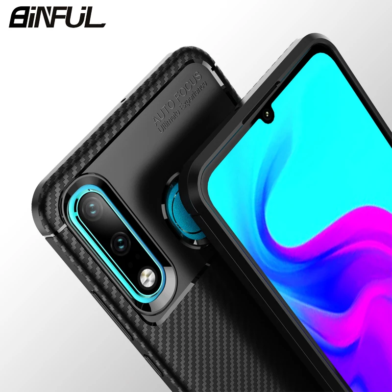 Huawei P30 Lite Case Carbon Fiber Soft Silicone Plain Anti-Knock Back Cover for Huawei P30 Pro P30Lite P30Pro Nova 4E Phone Case
