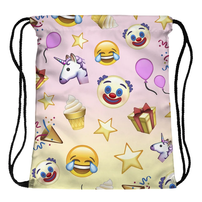 Drawstring Bags Cute Cartoon Horse Print Unicorn Candy Bags Satchel Rucksack Bundle Pocket Drawstring Storage Bags mochila