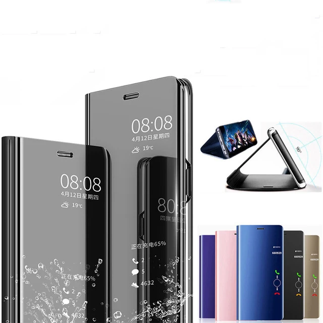 

Clear View Phone Case For Samsung Galaxy A50 A8 A9 A3 A5 A6 Plus Star 2017 A7 2018 S6 S7 Edge S8 S9 Plus Smart Mirror Flip Cover