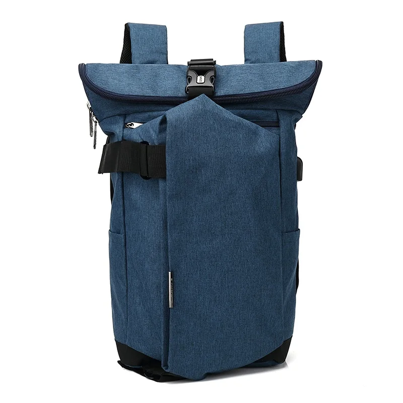 OZUKO модный рюкзак для подростков мужчин 15,6 дюймов рюкзаки для ноутбука Оксфорд рюкзак для путешествий повседневные школьные сумки USB Mochila - Цвет: Синий