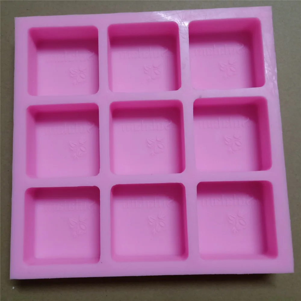 9 полостей квадратной формы мыла на заказ с логотипом бренда индивидуальные силиконовые формы для натурального мыла