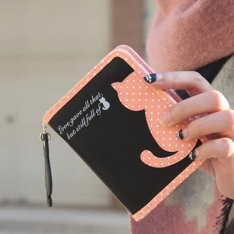 Отличное качество женские Cat Портмоне короткая бумажник сумки Xiniu Мода PU Сумки держатель для карт кошелек идеальный подарок Carteira Feminina