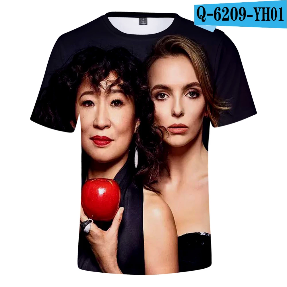 Killing Eve ТВ 3D повседневные футболки женская и мужская летняя одежда K pop Harajuku горячая Распродажа футболка с коротким рукавом плюс размер 4XL Футболка - Цвет: 3D