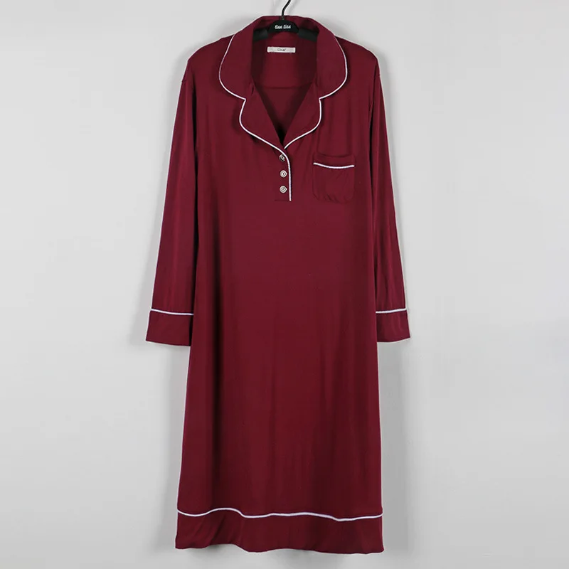 4xl-5xl размера плюс материал модал спальное платье женские ночные рубашки пижамы длинные 508