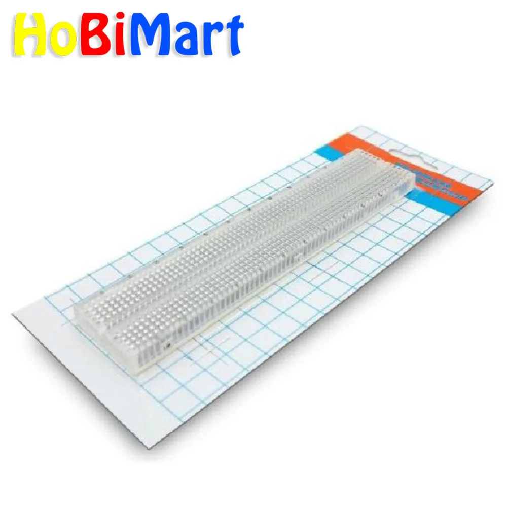 

HoBiMart mb-102 830 point breadboard solderless 165*55MM MB102 830 hole breadboard Transparent plates PCB Board big breadboard