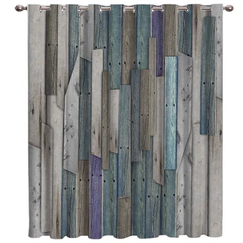 

Art Old Wood Retro Window Treatments Curtains Valance Living Room Bathroom Decor Outdoor Bedroom Fabric Drapes Swag Kids
