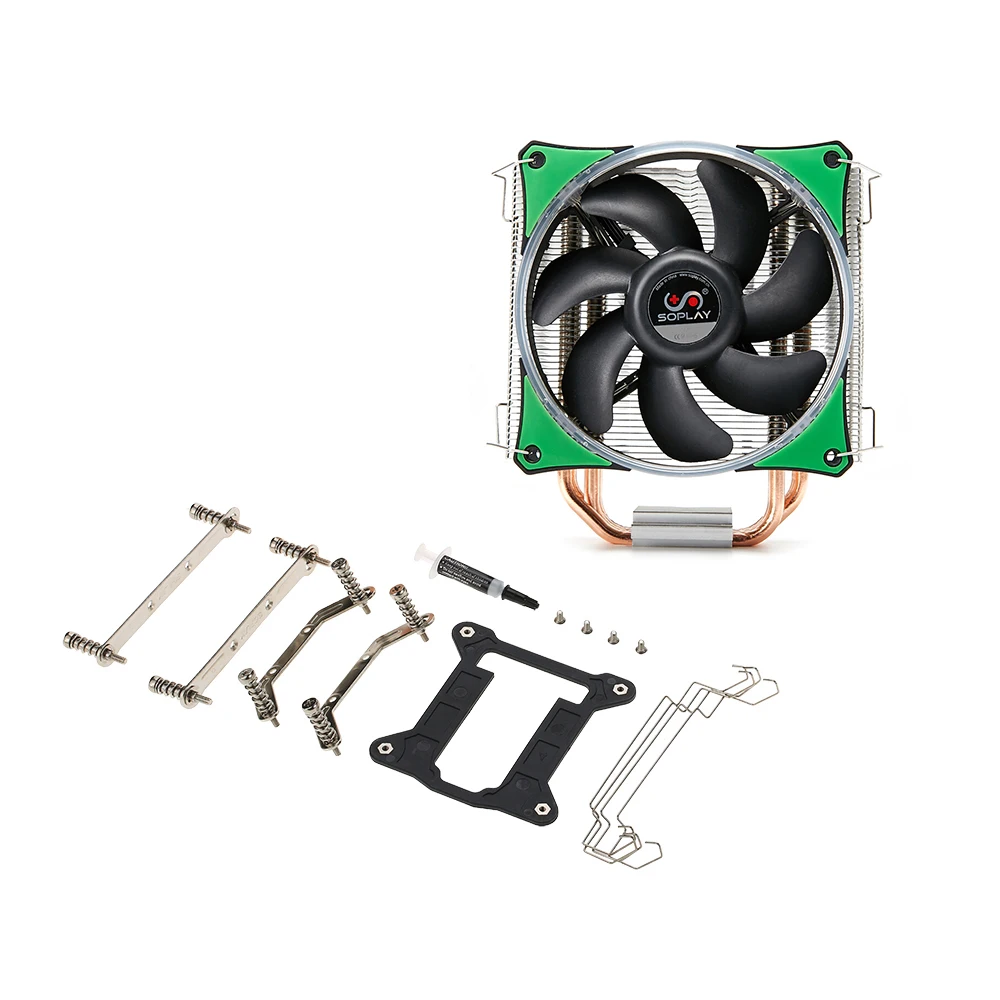 SOPLAY cpu Cooler 4pin 120 мм вентилятор кулер синий светодиодный RGB вентилятор ПК для Intel LGA 115X AMD все серии охлаждения процессора вентилятор радиатора