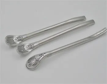 

60sets Stainless Steel Drinking Straw Spoon Tea Filter Yerba Mate Tea Straws Bombilla Gourd Reusable Tea Tools Bar