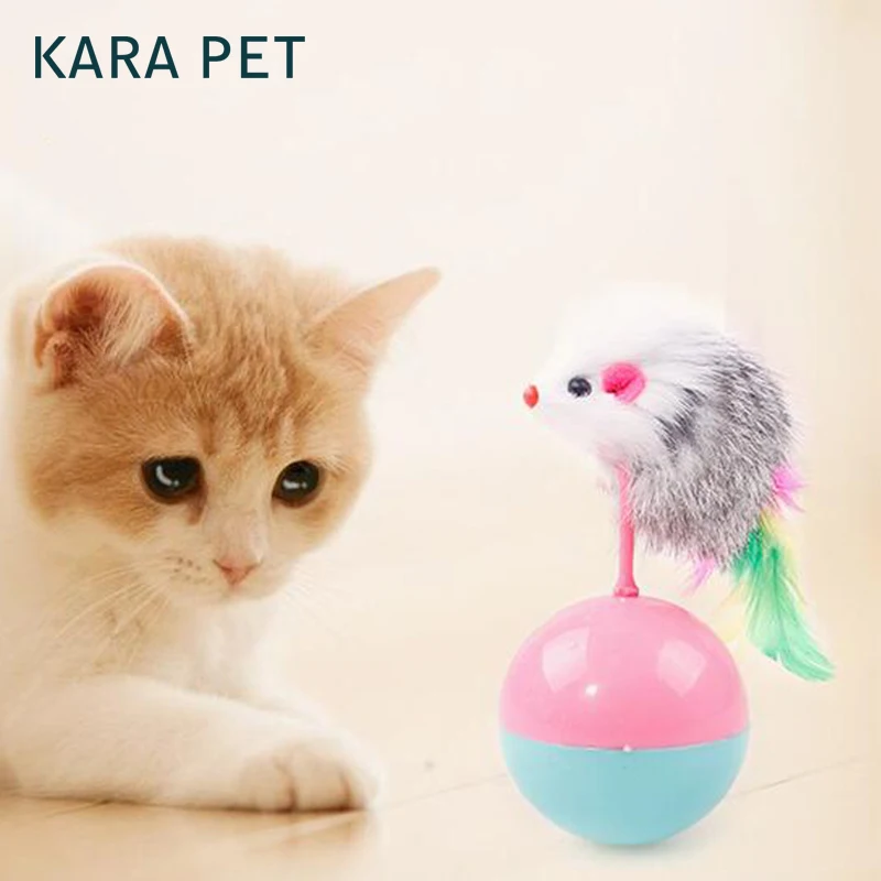 

Durable Pet Cat Toys Mimi Favorite fur Mouse Tumbler Plastic Toys Balls for Cats dogs play 5.5cm