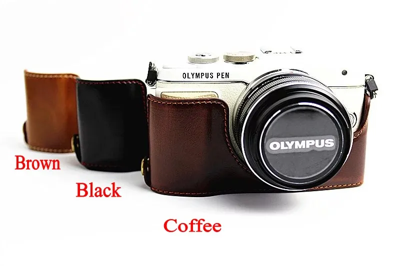 Buy Vintage Leather Bottom Camera Bag Case For Olympus EPL7 E PL7 Camera