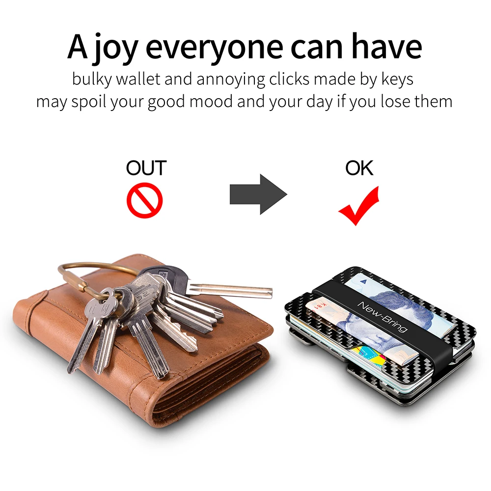 Carbon Fiber Credit Card Holder and Key Organizer With RFID Anti-thief Multi-functional Card Wallet Male U-disk include wallet card holder card holder credit card holder