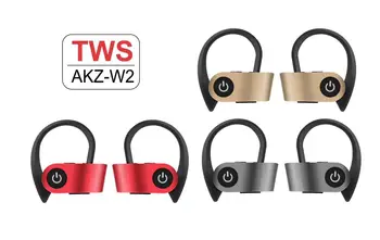 

True Wireless Earhook TWS5.0 Sports Earphone AKZ-W2 Music Stereo Ear Hook Earbuds For IPhone X 7/8/X Samsung S10 S10+ VS I20 I30