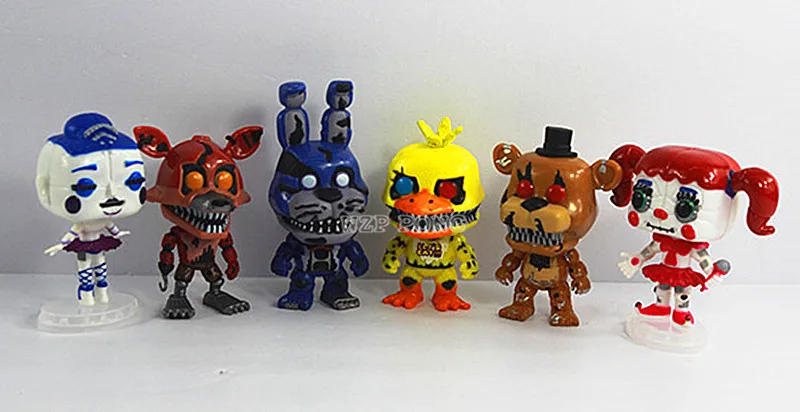 10 cm juego cinco noches en Freddy figura de acción Juguetes Foxy Freddy Chica PVC modelo muñecas niños regalo Juguetes 10 cm juego cinco noches en Freddy figura de acción Juguetes Foxy Freddy Chica PVC modelo muñecas niños regalo Juguetes