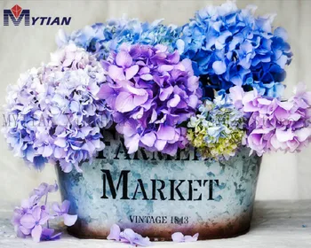 

5D DIY Diamond Painting Hydrangea Cross Stitch Crystal Full Square/Round Rhinestone Drill Resin Diamond Embroidery Flowers Decor