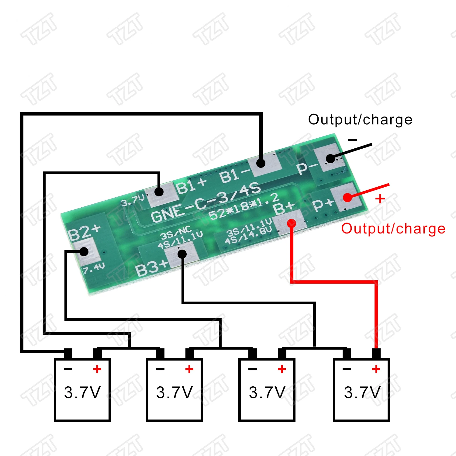 TZT 4S 8A полимерный литий-ионный аккумулятор Защитная плата для 4 последовательных 4 шт 3,7 литий-ионная зарядка защитный модуль BMS