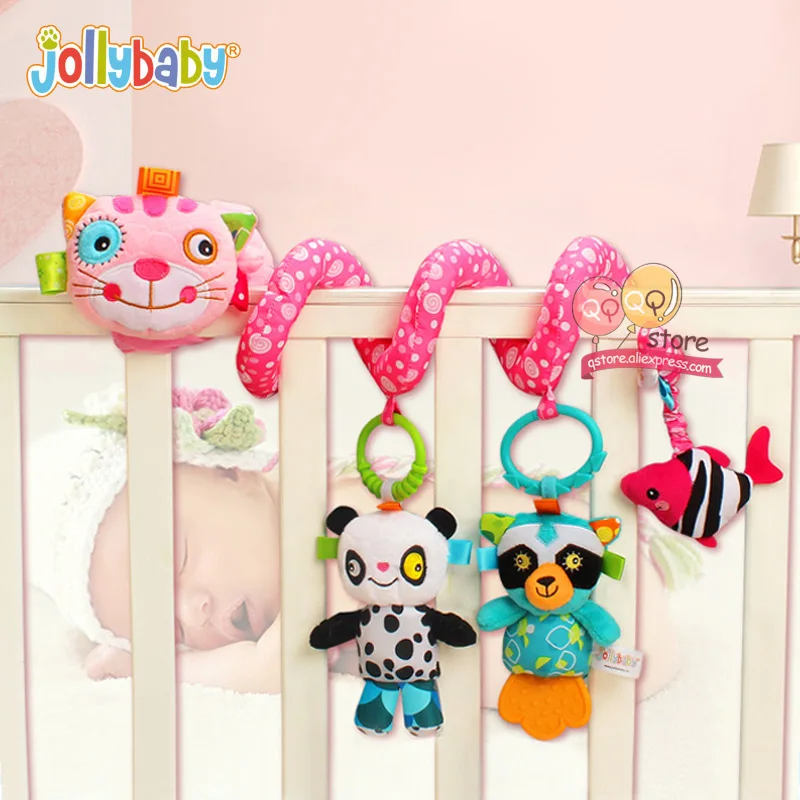 Новинка Jollybaby, мягкие плюшевые спиральные детские игры, коляска, автомобиль, орнамент для сиденья, детская кроватка, подвесные декоративные игрушки для детей, игровой коврик, аксессуары