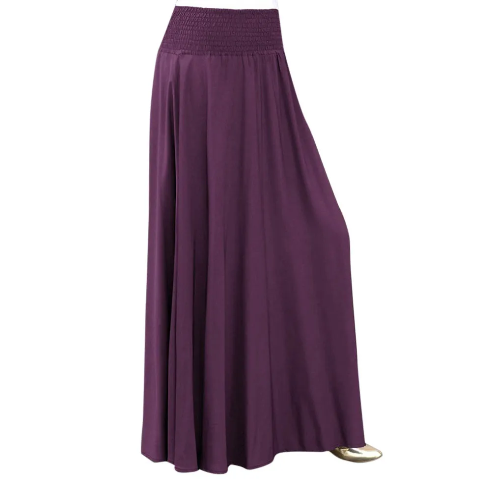 MISSOMO Женская юбка модная эластичная талия плотная плиссированная юбка винтажная А-силуэт свободные длинные юбки все сезоны вечерние элегантные юбки - Цвет: Коричневый