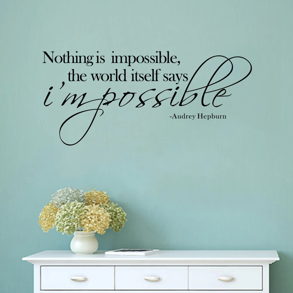 NOTHING IS IMPOSSIBLE /"I/'M POSSIBLE!/" Vinyl Wall Art Decal Words Lettering