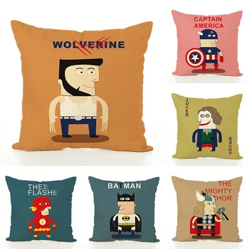

45x45cm Cartoon Avengers Pillowcase Sleeper cover Waist Throw Couch Ded Home Chair Covers Children no filling