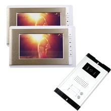 ENVÍO LIBRE A Estrenar 7 “TFT de Video de La Puerta Sistema de Intercomunicación Teléfono + 2 Monitores + 1 Cámara para 2 Hogares Timbre Apartamento En Stock