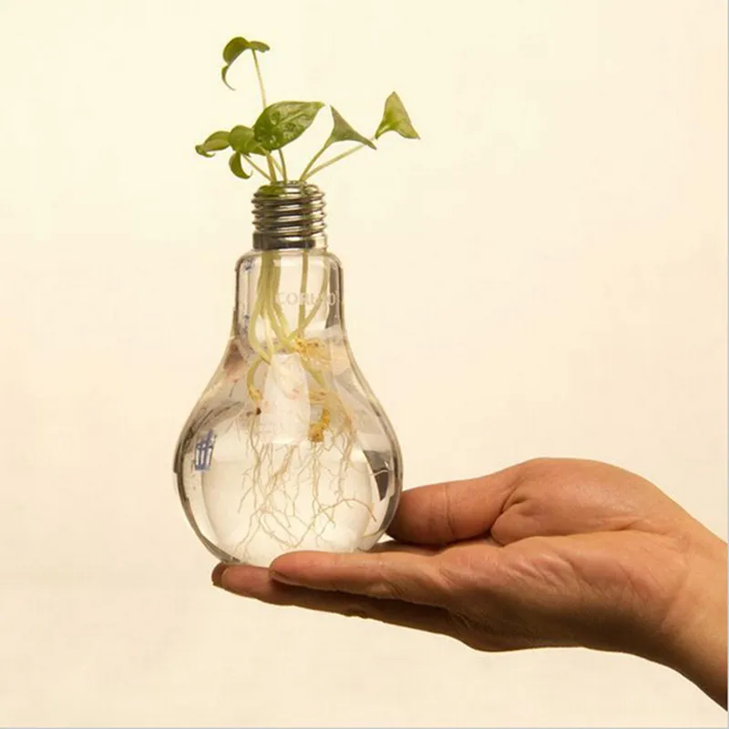 

home decor Shining Light wedding decoration Light bulb transparent glass vase fashion hydroponic flower vase home decoration