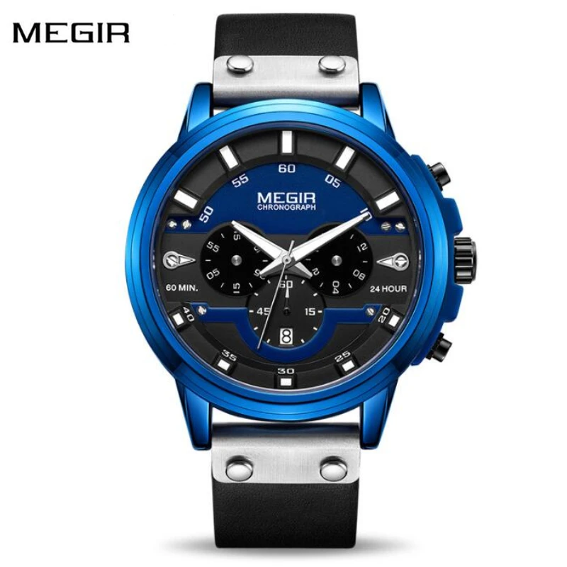 Reloj Hombre MEGIR модные спортивные часы мужские лучший бренд класса люкс Хронограф