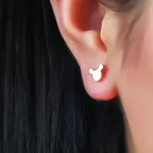 SMJEL новые минималистичные ювелирные изделия животных милый мультфильм мышь серьги гвоздики для женщин Bijoux подарок на день рождения