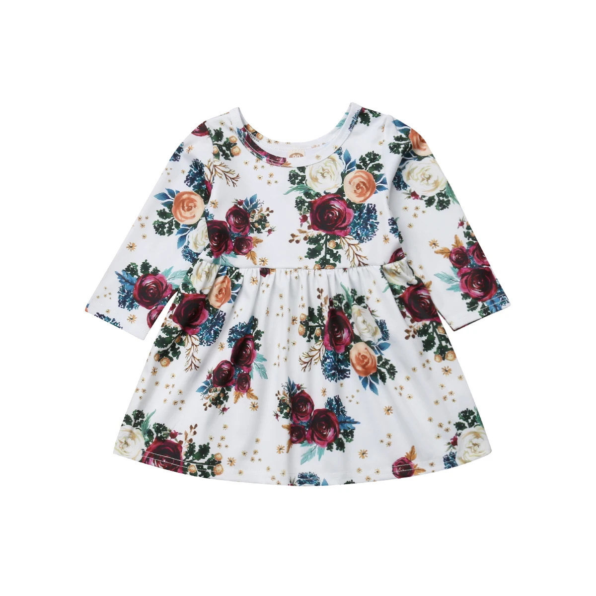 

Flwoers Toddler Baby Girls Dress Autumn Long Sleeve Princess Party Tutu Dresses